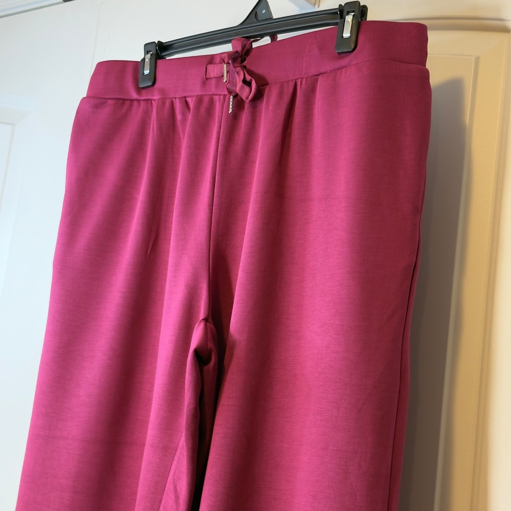 NWOT Coo Chic Magenta Sleeveless 2X Top/Wide Crop Leg Drawstring Pants Set - Picture 9 of 16